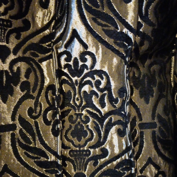 vintage newport news blazer metallic & black 26 long 20 armpit sz 14 snap closur - Picture 2 of 7